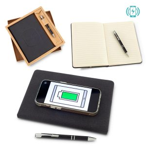 Cargador Inalámbrico con Libreta y Bolígrafo