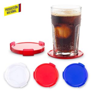 Portavasos Plástico set x 4 y base - Producción Nacional