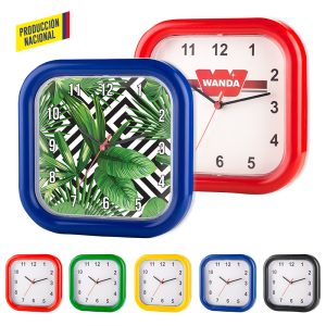 Reloj Mondrian Cuadrado - Producción Nacional