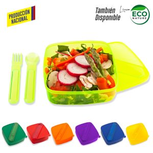 Portacomida Sencillo con Cubiertos - Producción Nacional