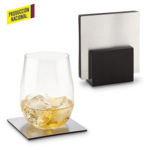 Juego Portavasos En Acero Inoxidable - Producción Nacional