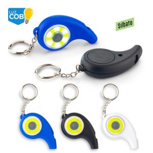 Llavero Linterna COB con Pito Curve