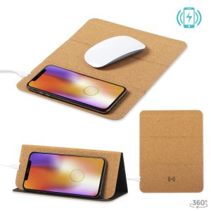 Mouse Pad Corcho con Cargador Inalámbrico Relium - OFERTA
