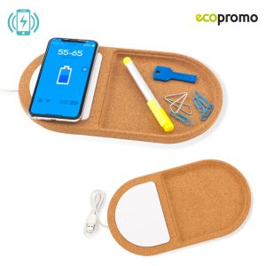 Organizador en Corcho con Cargador Inalámbrico - OFERTA