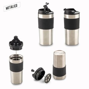 Mug Metálico con Prensa Francesa 450ml NUEVO